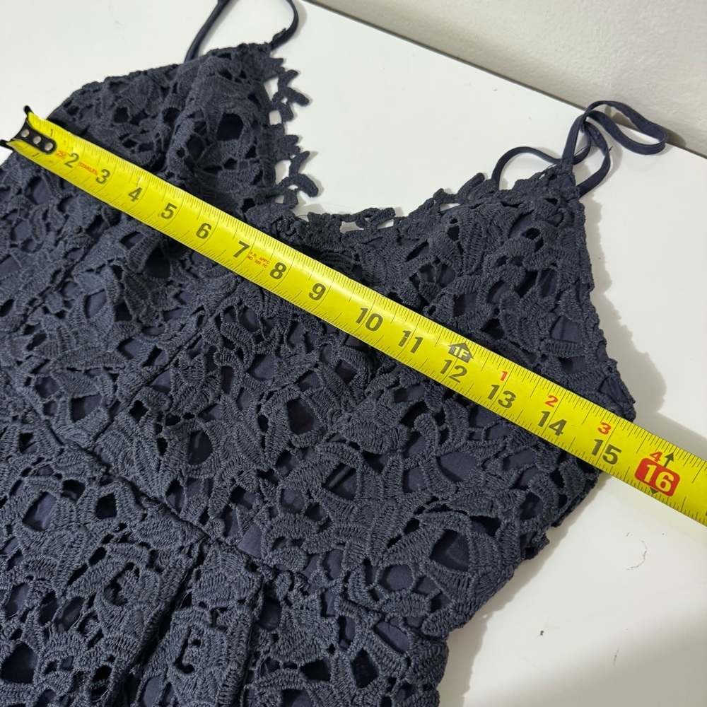 Astr Blue Midi Dress Halter Neckline Fit and Flare - Picture 5 of 8
